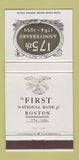 Matchbook Cover - First National Bank Boston MA 1959 30 Strike
