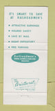 Matchbook Cover - Railroadmen's Savings Loan 1957 Indianapolis IN #1 30 Strike