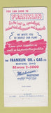 Matchbook Cover - Franklin Oil Corp Bedford OH 30 Strike