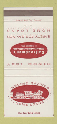 Matchbook Cover - Railroadmen's Savings Loan Indianapolis IN #3 30 Strike