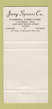 Matchbook Cover - Jerry Spears Funeral Home Columbus OH 30 Strike