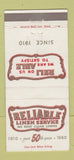 Matchbook Cover - Reliable Linen Service 1960 30 Strike