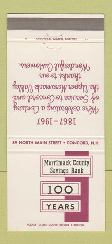 Matchbook Cover - Merrimack County Savings Bank 1969 Concord NH 30 Strike