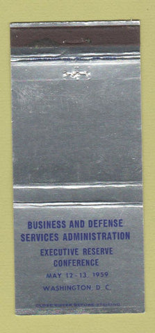 Matchbook Cover - Business Defense Services Conf Washington DC 1959 30 Strike