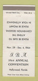 Matchbook Cover - JBA Convention 1964 Hollywood FL 30 Strike