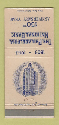 Matchbook Cover - Philadelphia National Bank PA 1953 30 Strike