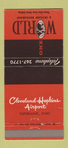 Matchbook Cover - Cleveland Hopkins Airport OH One World 30 Strike