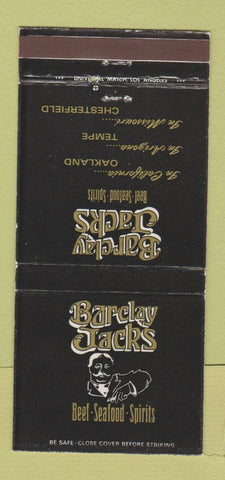 Matchbook Cover - Barclay Jacks Restaurant Oakland CA Tempe AZ 30 Strike