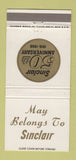 Matchbook Cover - Sinclair oil gas 1966 30 Strike