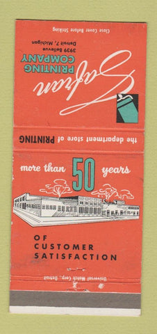 Matchbook Cover - Safran Printing Company Detroit MI WEAR 30 Strike