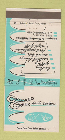 Matchbook Cover - Crooked Creek Sports Center Saginaw MI 30 Strike