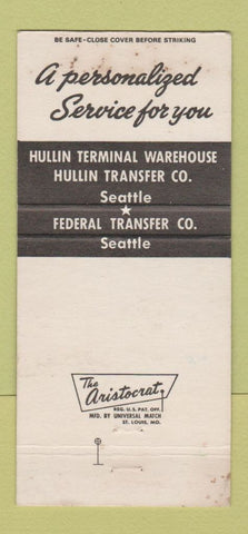 Matchbook Cover - Hullin Terminal Warehouse Trucking Seattle WA 30 Strike