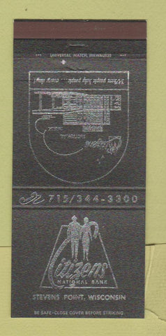 Matchbook Cover - Citizens National Bank Stevens Point WI 30 Strike