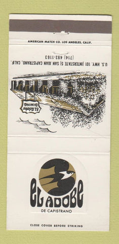 Matchbook Cover - El Adobe De Capistrano San Juan Capistrano CA 30 Strike