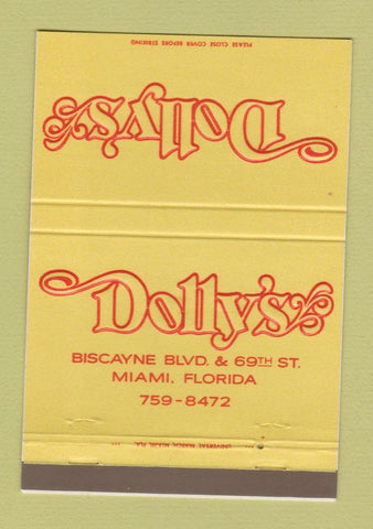 Matchbook Cover - Dolly's Miami FL seafood restaurant 40 Strike