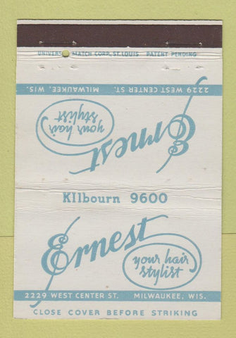Matchbook Cover - Ernest Hair Salon Milwaukee WI 40 Strike