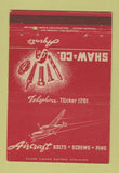 Matchbook Cover - Shaw Aircraft Bolts Screws Pins Los Angeles CA 40 Strike