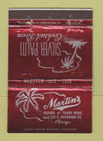 Matchbook Cover - Martin's Silver Palm Chicago IL 40 Strike