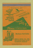 Matchbook Cover - Fisher Graff Iron Metal Kalamazoo MI 40 Strike