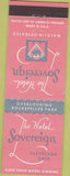 Matchbook Cover - The Hotel Sovereign Cleveland OH