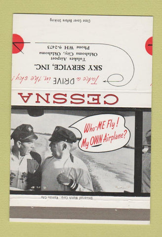 Matchbook Cover - Cessna Airplanes Sky Oklahoma City OK MISCUT 40 Strike