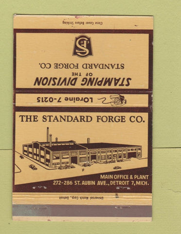 Matchbook Cover - Standard Forge Stamping Detroit MI 40 Strike