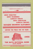 Matchbook Cover - Bath National Bank Bath ME 1955 40 Strike