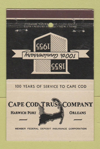 Matchbook Cover Cape Cod Trust Company Harwich Port Orleans MA 22 Strike Feature