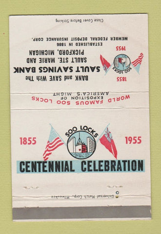 Matchbook Cover Sault Savings Bank Pickford MI Sault Ste Marie MI 1955 40 Strike