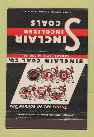 Matchbook Cover - Sinclair Coal Mark Twain Sentry Omaha Kansas City 40 Strike