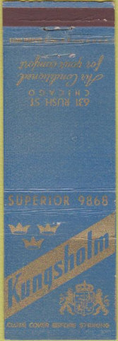 Matchbook Cover - Kungsholm Chicago IL Rush St