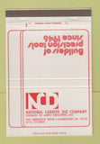 Matchbook Cover - National Carbide Die Company McKeesport PA 40 Strike