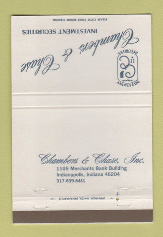 Matchbook Cover - Chambers & Chase Investments Indianapolis IN 40 Strike