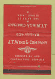 Matchbook Cover - JT Wing Industrial Contractor Supply Detroit MI WORN 40 Strike