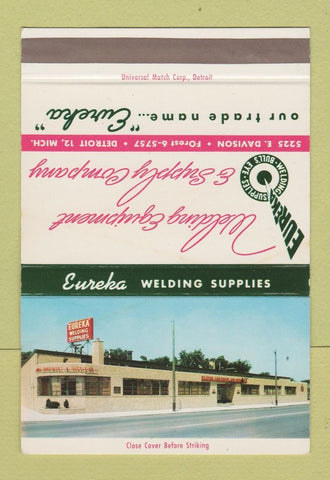 Matchbook Cover - Eureka Welding Supply Detroit MI SAMPLE 40 Strike