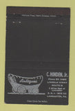 Matchbook Cover - C Hinden Antiques Lancaster PA 40 Strike