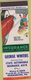Matchbook Cover - Winters State Auto Insurance Harrisburg PA