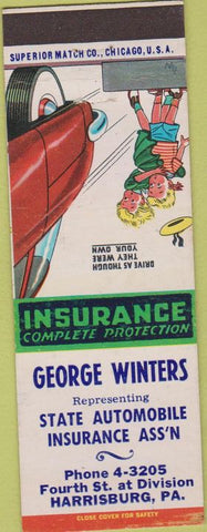 Matchbook Cover - Winters State Auto Insurance Harrisburg PA