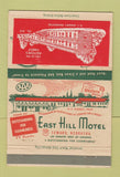 Matchbook Cover - East Hill Motel Seward NE REVISED STICKER 40 Strike