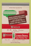 Matchbook Cover - Wheeler Lumber Bridge Osceola IA CREASED 40 Strike