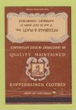Matchbook Cover - Kuppenheimer Men's Clothes Fitzgerald Waterbury CT 40 Strike