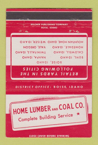 Matchbook Cover - Home Lumber Coal Boise ID 40 Strike