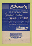 Matchbook Cover - Shaw's Jewelry Cleveland OH 40 Strike