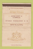 Matchbook Cover - Hamilton Watches MD Armsgrong St Albans VT WEAR 40 Strike