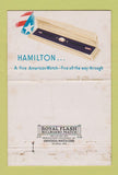 Matchbook Cover - Hamilton Watches MD Armsgrong St Albans VT WEAR 40 Strike