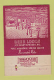 Matchbook Cover - Deer Lodge Mount Holly Springs PA 40 Strike