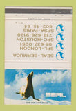 Matchbook Cover - Seal Bernuda London Houston Paris 40 Strike