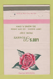 Matchbook Cover - Lee's Flowers Des Moines IA 40 Strike
