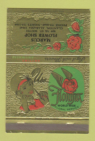 Matchbook Cover - Marcus Flower Shop Clanton AL 40 Strike