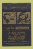 Matchbook Cover - Laurel House Lebanon PA WORN 40 Strike